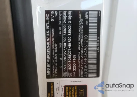 2015 Mercedes-Benz Gl 450 4Matic from USA, damaged, VIN 4JGDF6EE4FA531210